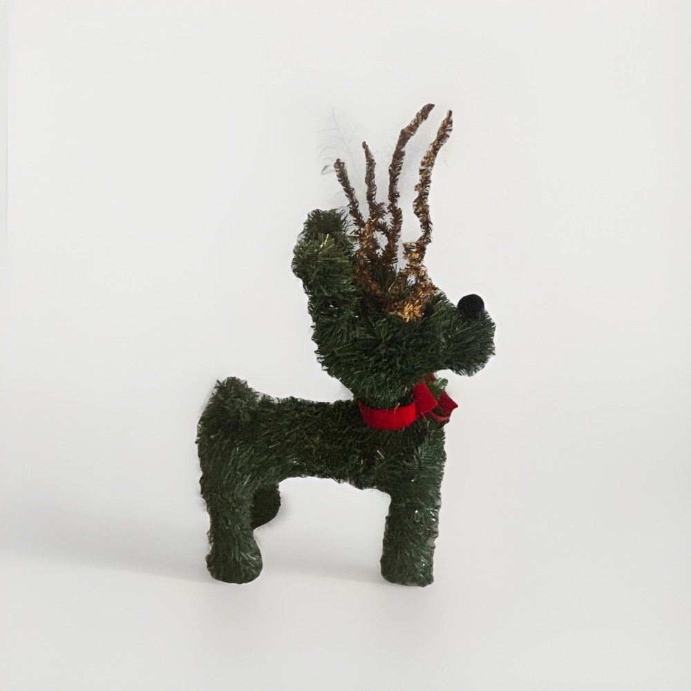 Artificial Grass Reindeer Christmas Decor Holiday Garland Greenery Topiary - Picture 2 of 5